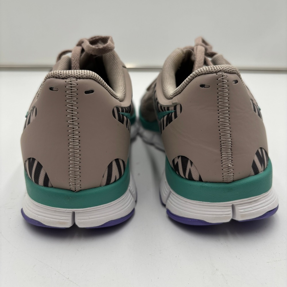 Nike Free 5.0 V4 Womens Gray Zebra Print Running Training Shoes Teal 6.5 - Picture 5 of 9